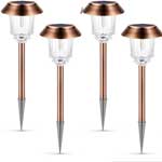 4-Pack Ultrabright Pathway Light Set with Brass Finish