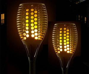 Solar Tiki Torches with 96 Flickering LED Bulbs