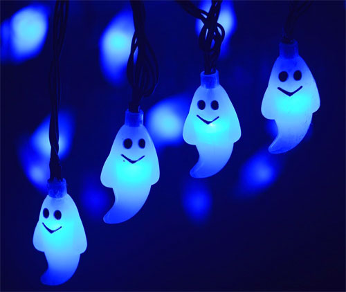 Outdoor Blue Solar Ghost Lights for Halloween