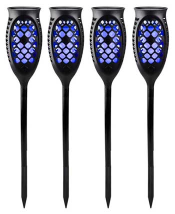 4-Pack of Blue Solar Path Lights