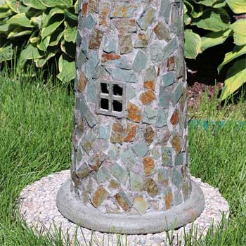 Cobblestone LED Lighthouse for Backyard Garden