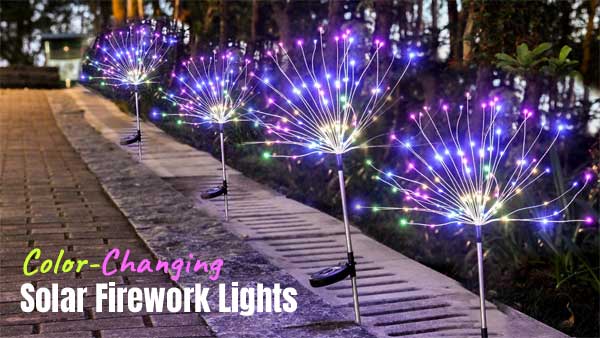 Color-Changing Solar Firework Lights for Paths, Driveways and Table Centerprieces