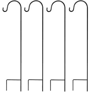 4-Pack of Shepherd's Hooks for Hanging Solar Lanterns, 6 or 35 inches tall