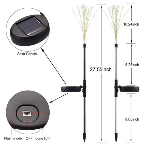 Solar Firework Light Dimensions and Solar Panel Design