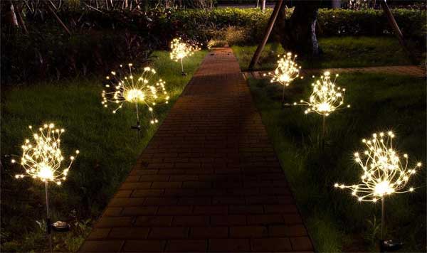 Solar Firework Pathway Lights that Look Like Sparkler Fireworks