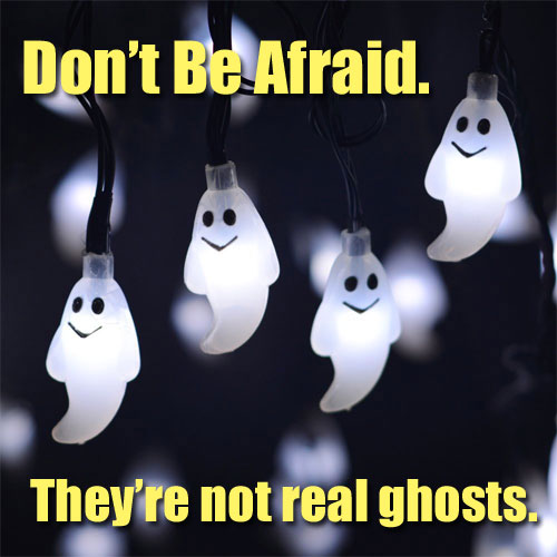 Bright White Solar Ghost Lights on String for Halloween Decorating