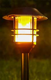 Tall Solar Lantern with Flickering Flame-Like LED Bulbs