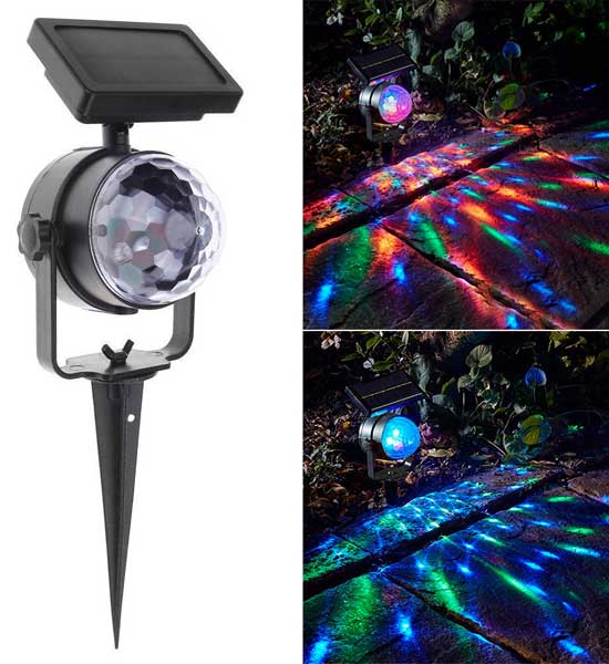 Multi-Color Solar Projector Lights that Automatically Spin