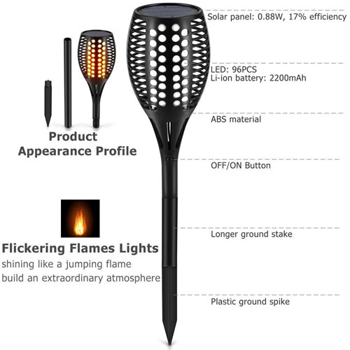 Solar Tiki Torch Features