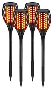 Set of 4 Solar Tiki Torches