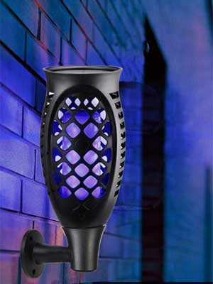 Wall-Mounted Blue Solar LED Light that Flickers like a Candle