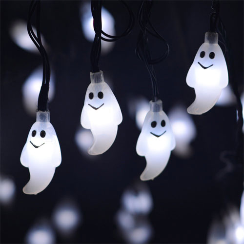 White Solar Ghost Lights on String